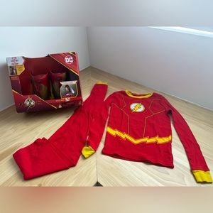 DC Flash Boys Pajama Costume w/ Speed Force Leg Covers